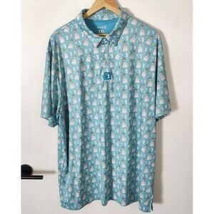 Bogey Bros Golf Polo Size 2XL Tequila Print Performance Stretch